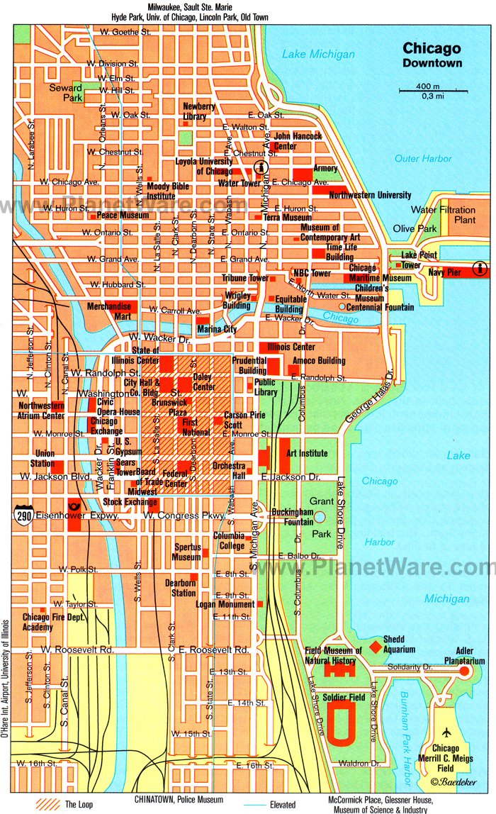 Chicago Map Tourist Attractions Toursmaps Com