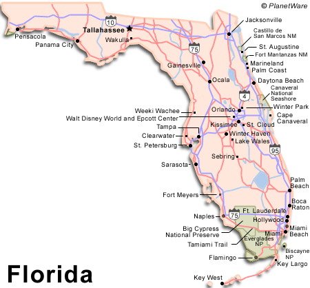 map of florida. within Florida Map: