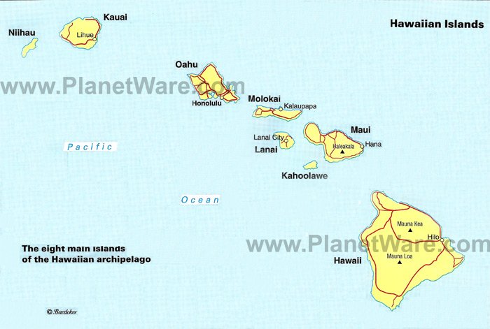 maps of hawaiian islands. Hawaiian Islands Map