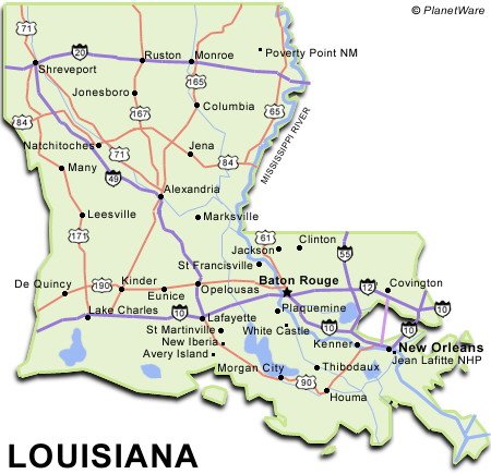 Some attractions within Louisiana Map: