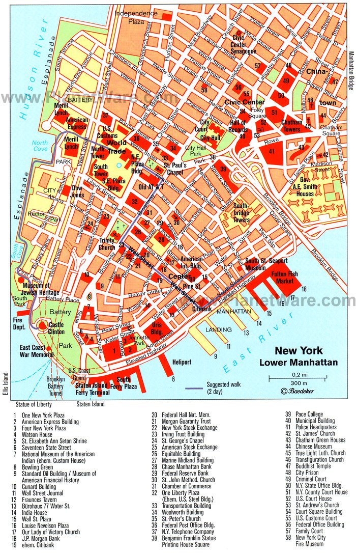 Wall Street Map Nyc