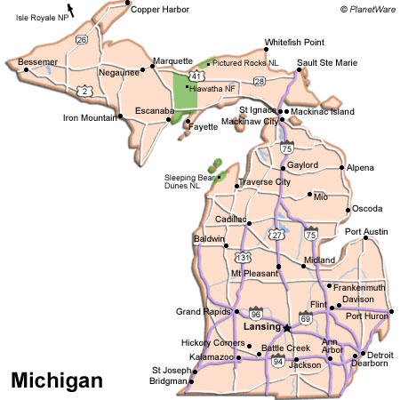 Michigan has access to many freshwater beaches from Lakes Michigan and 