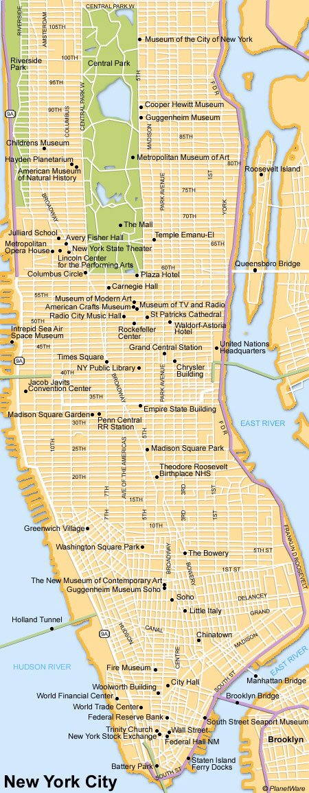 map of new york. New York City is noted as the