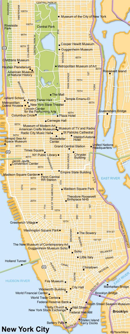 New York City Tourist Attractions Map Images