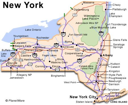  on Map Of New York State   Planetware