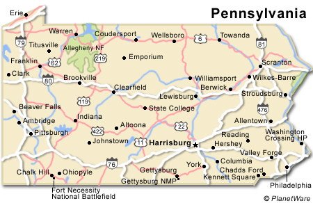 Map Of Pennsylvania Rivers. within Pennsylvania Map: