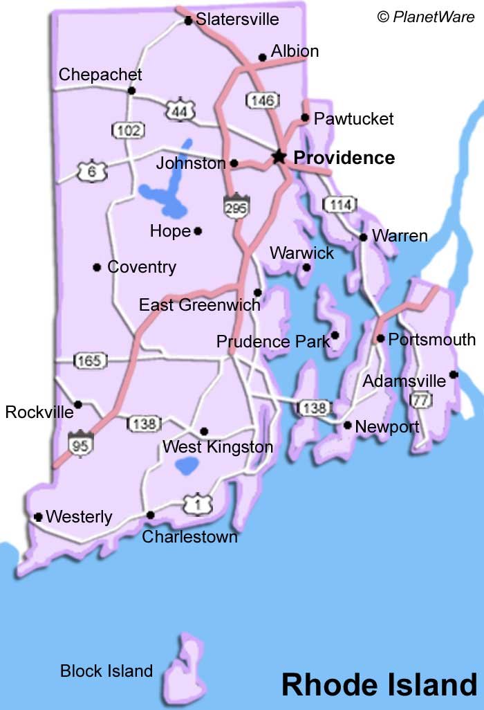 Some attractions within Rhode Island Map:
