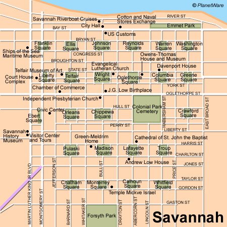 Historic Savannah Map