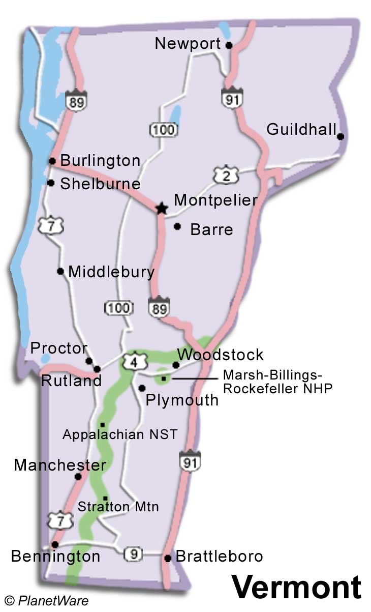 Vermont  on Vermont Map