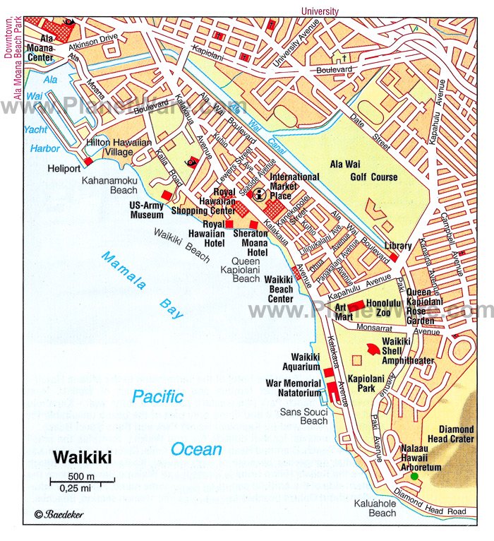 Printable Map Of Waikiki Customize and Print