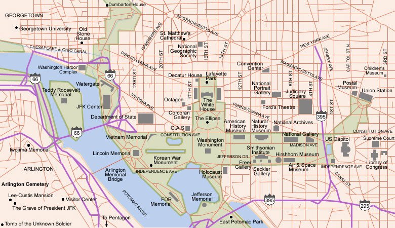 maps of washington dc attractions. Washington DC is the federal