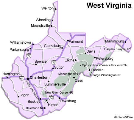 What are some tourist attractions in West Virginia?
