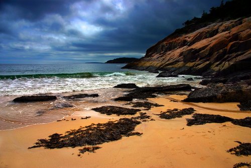 Coastline of Acadia National Park near Bar Harbor.