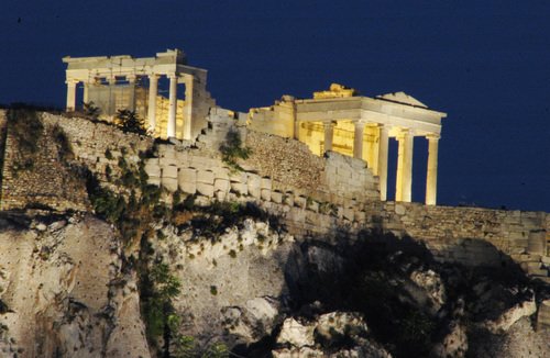 Acropolis at night, Athens.