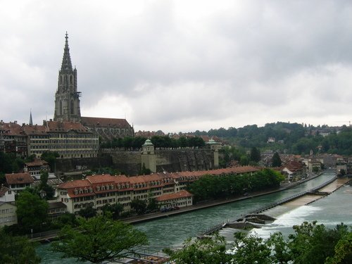 Bern Tourist Information: center of bern from a bridge berne bern 