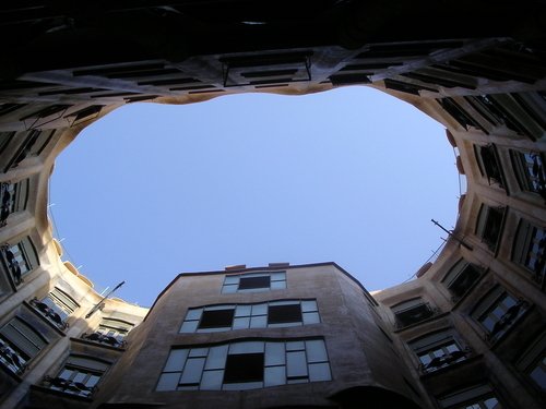 La Pedrera (Casa Mila) Atrium, by Guadi in Barcelona. La Pedrera (Casa Mila) Atrium, by Guadi in Barcelona.