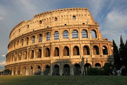 The Colosseum (72 AD) is the