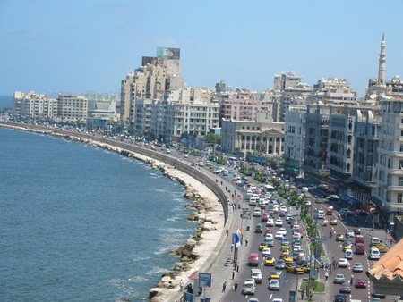 The corniche of Alexandria.