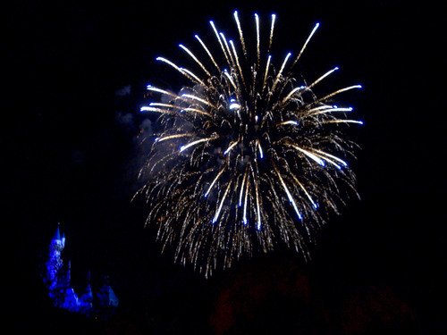 disney castle fireworks. Fireworks over Fantasyland