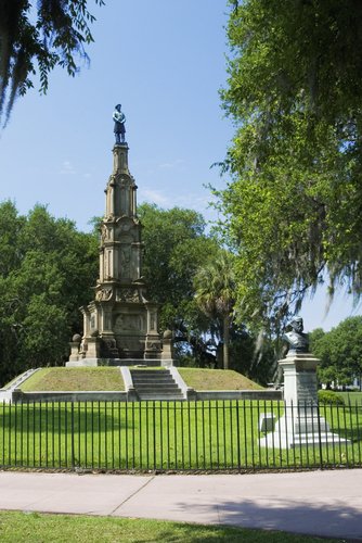 The Forsyth Park's Confederate Monument in Savannah.
