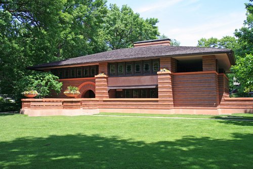 House designed by Frank Lloyd Wright in Oak Park, IL.