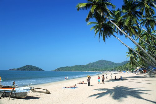 Sunny day at Palolem beach in Sunny day at Palolem beach in