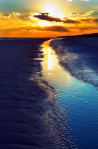 Dusk on beach, Hilton Head Island.