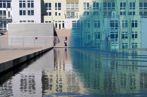 Water pool in front of the Museum of Glass in Tacoma.