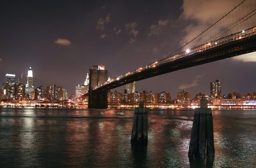 new york city at night time. at night, New York City.