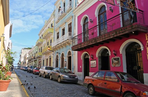 Colorful buildings in Old San Juan. Colorful buildings in Old San Juan.