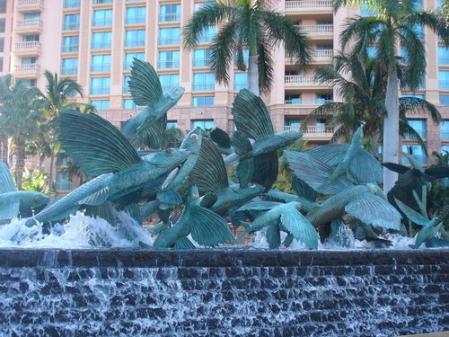 Flying Fish Fountain by Kathy Spalding at Atlantis Resort on Paradise Island 