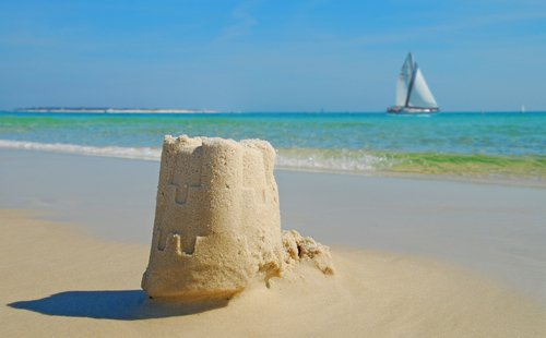 beach sand castle. Sand Castle on the Beach in