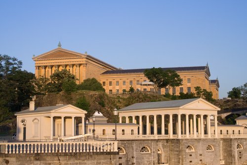 Fairmount Water Works and the Philadelphia Museum of Art.