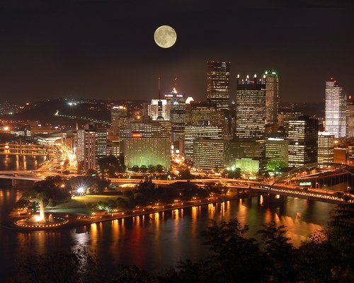 Pittsburgh's skyline as viewed from Mount Washington.