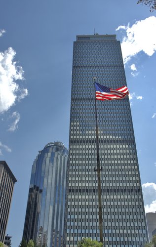 Prudential Center with round tower in Boston