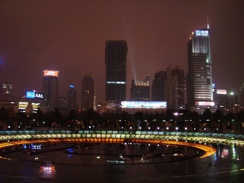 Shanghai skyline night scene
