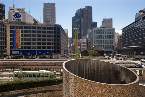 View of Shinjuku Station.