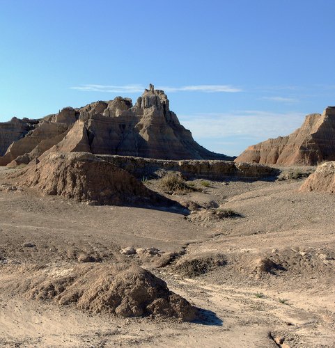Scenic rock landscape in Badlands of South Dakota