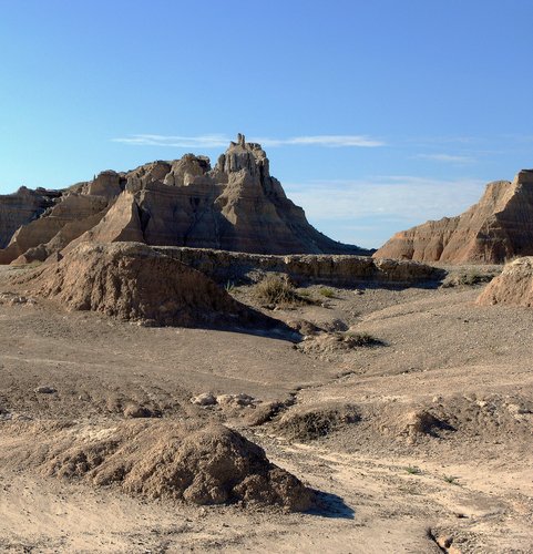 Scenic rock landscape in Badlands of South Dakota