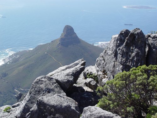 table mountain cape town. View from Table Mountain.