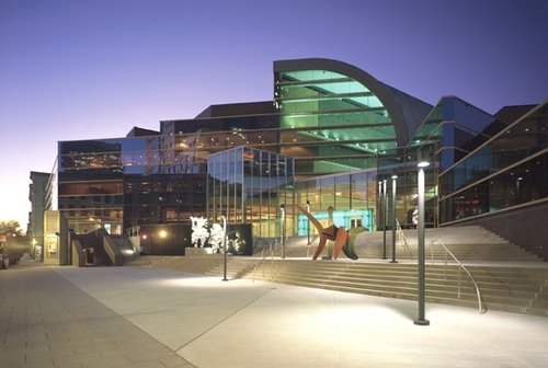 Night view of The Kentucky Center for Performing Arts in Louisville. Night view of The Kentucky Center for Performing Arts in Louisville.