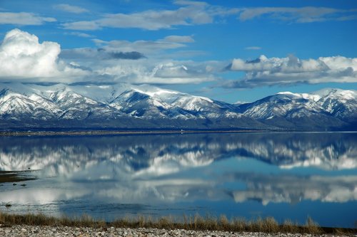 Pictures Of Utah Mountains. Wasatch Mountains reflected in