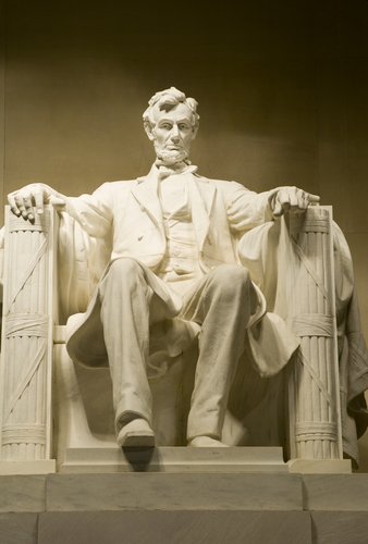 President Abraham Lincoln's statue in his memorial, Washington.