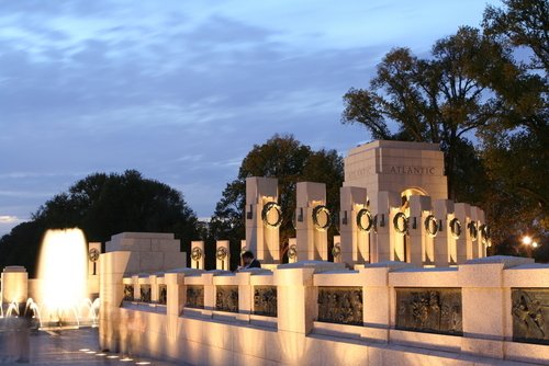Evening at the National World War II Museum in Washington.