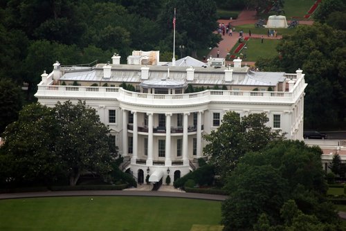 Aerial view the White House,