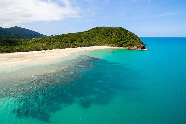 Aerial view of Myall Beach, Cape Tribulation