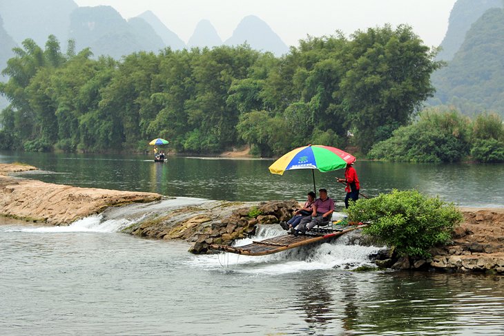 Bamboo raft on the Yulong River