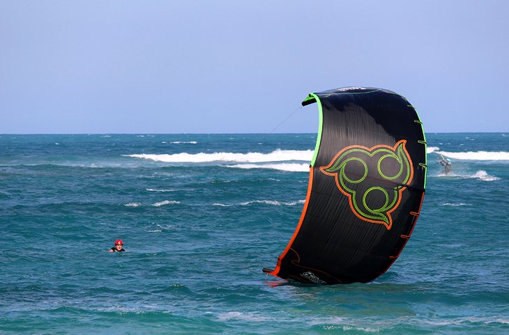 Kiteboarding lessons in the water