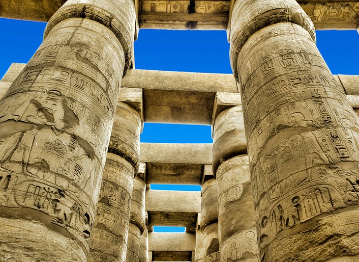 The Hypostyle Hall's columns and architraves