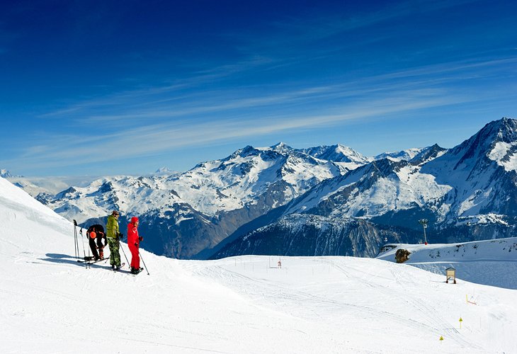 Skiers in the French Alps